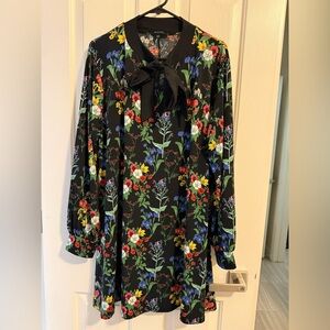 SimplyBe (UK) Stretch Floral Plus Size Swing Dress Sz 16 (1/2x)